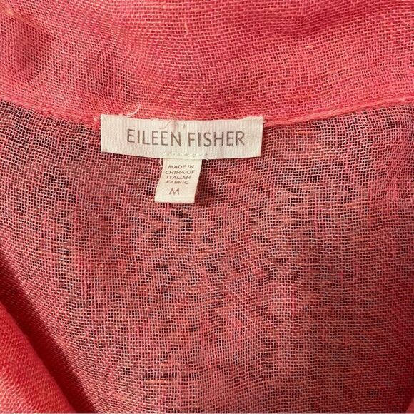 Eileen Fisher Coral Button Front Linen
Shirt/Dress Sz-M - Picture 3 of 9